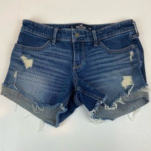 Hollister Denim Shorts Low Rise MIDI Short Vintage Stretch Women’s Size 3 W26